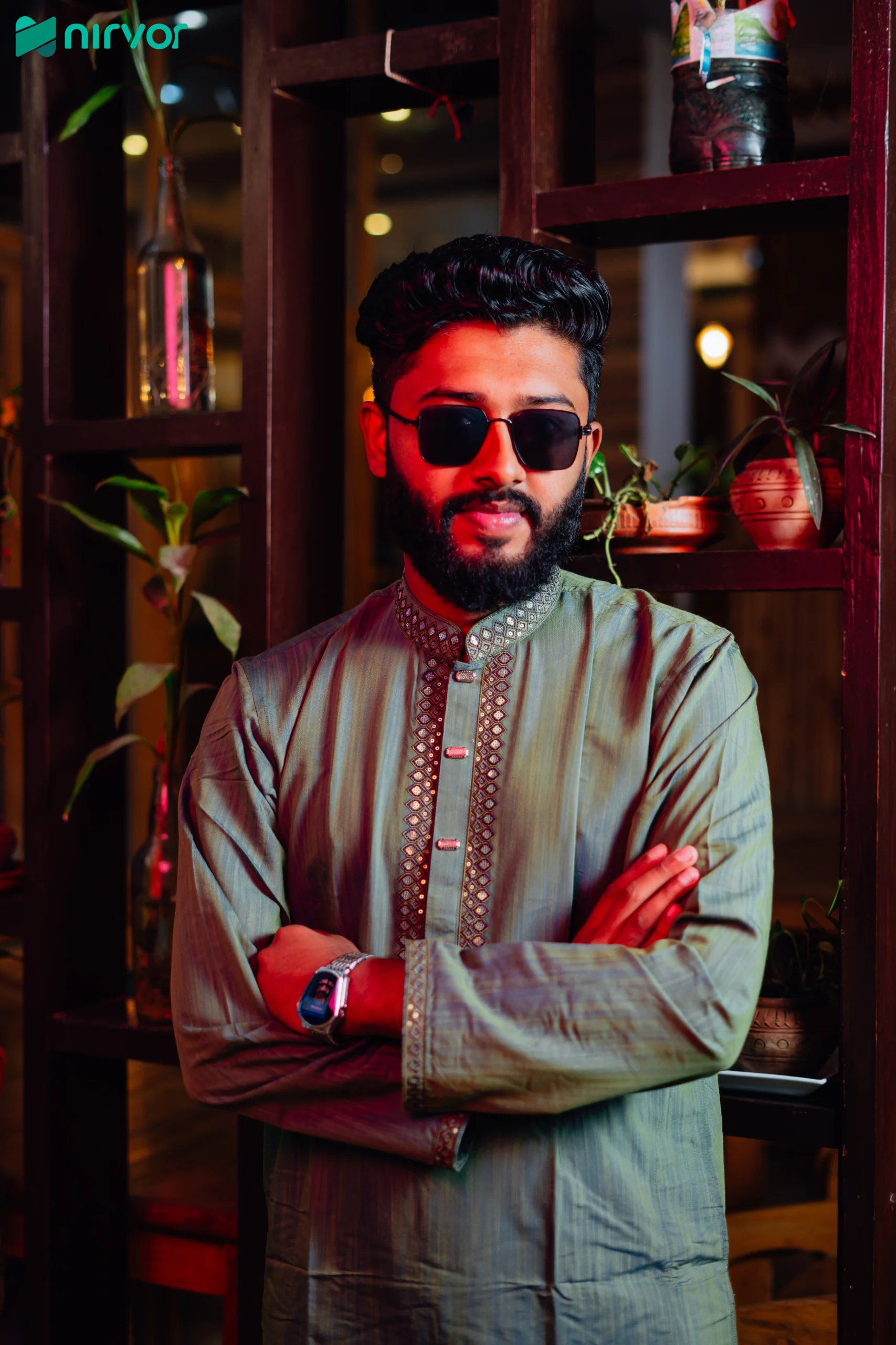 Korean Cotton Fabrics Premium Panjabi Green